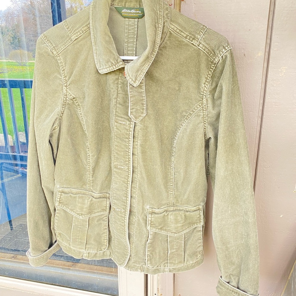 Eddie Bauer olive army green corduroy jacket